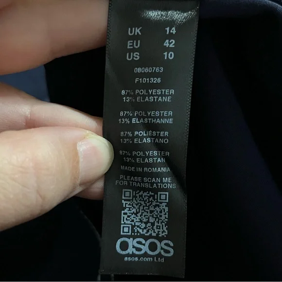 ASOS NWT Chic Navy Midi Dress with front Slit Size 10 - Picture 5 of 15